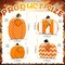 4 Pcs Thanksgiving Wooden Pumpkin Decor 3D Pumpkin Tabletop Signs Farmhouse Thanksgiving Fall Standing Table Centerpieces Rustic Tiered Tray Decor for Home Kitchen Party(Orange and White)